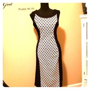 Navy blue and white dress